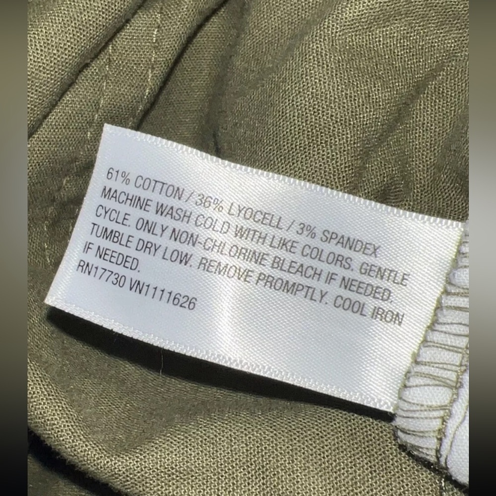 Ava & Viv High-Rise Wide Leg Cargo Pants Tan Women Olive Green 🫒 Plus Sizes - Picture 5 of 5
